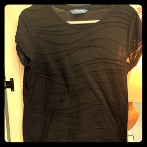 Simply Vera Wang L Textured Black T-shirt